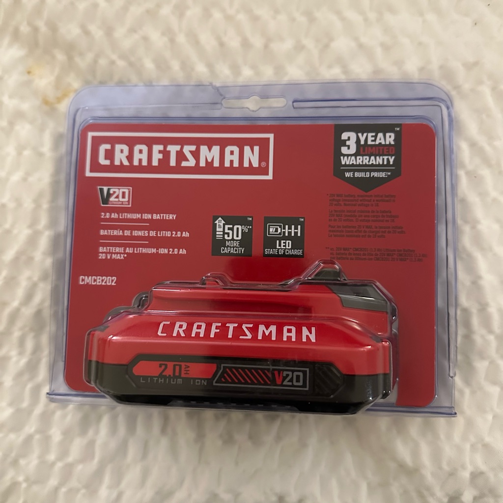 Craftsman V20 Lithium Ion Battery - Red And Black